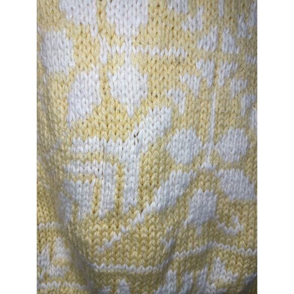 Vintage 80s Girls Junior's 16 Obermeyer Wool Yellow Ski Sweater - Picture 10 of 13